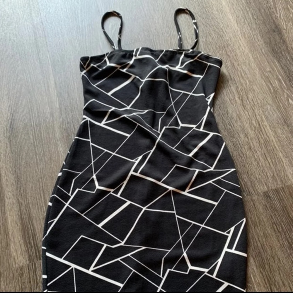 black and white dress